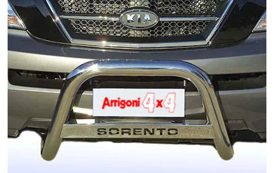 BULL BAR MIRROR INOX 60 LUCIDO C SCRITTA Fino Al 2006 Per KIA SORENTO DAL 2002 AL 2006 Vendita