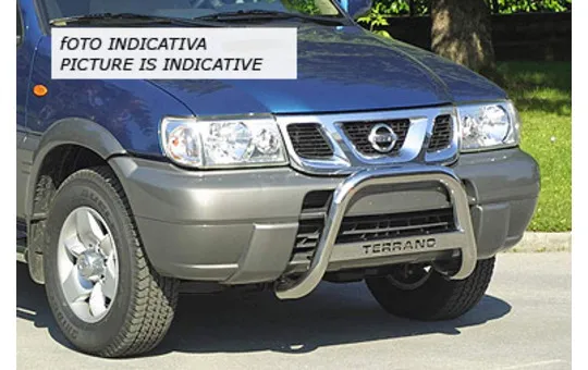 BULL BAR MIRROR INOX 60 LUCIDO C SCRITTA Mod 97 99 Per NISSAN TERRANO